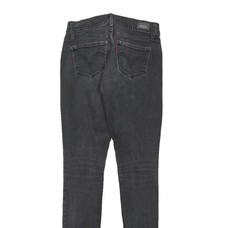 LEVI'S 524 Womens Jeans Black Slim Skinny Denim Medium W26 L30 Stretch Zip