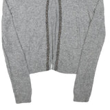 ONLY Womens Grey Plain Jumper Crew Neck Basic Knit M Soft Polyester Blend