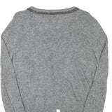 ONLY Womens Grey Plain Jumper Crew Neck Basic Knit M Soft Polyester Blend