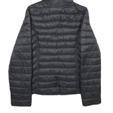 NAUTICA Womens Black & Grey Reversible Quilted Jacket XL Nylon Zip Hooded