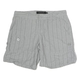 CALVIN KLEIN JEANS Womens Shorts Grey Casual L W32 Button Pocket Checked Cotton