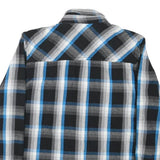 OP Mens Blue & Black Checked Shirt L Cotton Blend Casual Long Sleeve