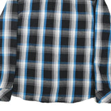 OP Mens Blue & Black Checked Shirt L Cotton Blend Casual Long Sleeve