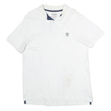CHAPS Mens White Short Sleeve Plain Polo Shirt M Classic Cotton Casual