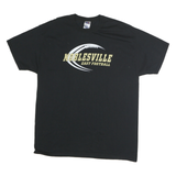 RUSSELL ATHLETIC Mens Black Noblesville East Football Graphic T-Shirt L Short