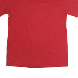 Mens Red Plain T-Shirt L Short Sleeve Crew Neck Cotton Casual Basic