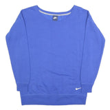 NIKE Mens Blue Crew Neck M Cotton Blend Sweatshirt Pullover Casual Wear
