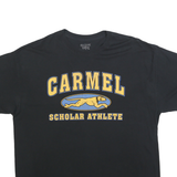 GILDAN Mens Black Carmel Scholar Athlete Graphic T-Shirt L Short Sleeve Crew