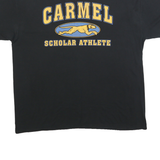 GILDAN Mens Black Carmel Scholar Athlete Graphic T-Shirt L Short Sleeve Crew
