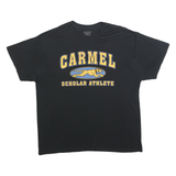 GILDAN Mens Black Carmel Scholar Athlete Graphic T-Shirt L Short Sleeve Crew