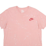 NIKE Womens Pink & White Graphic T-Shirt XL Short Sleeve Crew Neck