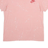NIKE Womens Pink & White Graphic T-Shirt XL Short Sleeve Crew Neck