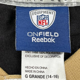 Age 14-16 New Orleans Saints Reebok Nfl Football Jersey - Large Gold Polyester