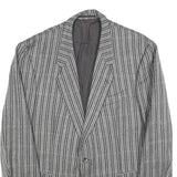 RITEX Mens Grey Wool Button Jacket L Herringbone Classic Formal Outerwear