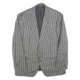 RITEX Mens Grey Wool Button Jacket L Herringbone Classic Formal Outerwear