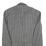 RITEX Mens Grey Wool Button Jacket L Herringbone Classic Formal Outerwear