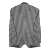 RITEX Mens Grey Wool Button Jacket L Herringbone Classic Formal Outerwear