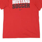 NIKE Mens Red Mustang Soccer Graphic T-Shirt L Short Sleeve Crew Neck