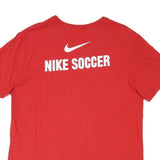 NIKE Mens Red Mustang Soccer Graphic T-Shirt L Short Sleeve Crew Neck