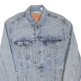 LEVI'S Mens Blue Cotton Blend Denim Jacket M Button Closure Classic Fit Casual