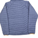 COLUMBIA Womens Blue & Tan Quilted Hooded Jacket XL Polyester Blend Zip Outdoor