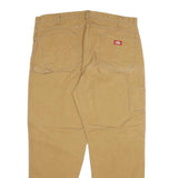 DICKIES Mens Jeans Beige Regular Straight Cotton W40 L32 Workwear Pants Zip
