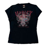 Harley Davidson Graphic T-Shirt - Large Black Cotton