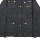BARBOUR INTERNATIONAL Girls Black Quilted Jacket 2XL Polyamide Zip Pockets