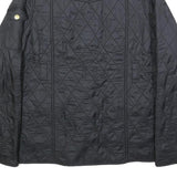 BARBOUR INTERNATIONAL Girls Black Quilted Jacket 2XL Polyamide Zip Pockets