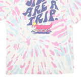 NIKE Womens White & Pink Tie Dye Graphic T-Shirt M Short Sleeve Crew Neck Sports
