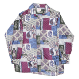 COLOR UNLIMETED Womens Printed Long Sleeve Collared Silk Shirt S Casual