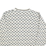 BILL BLASS Mens Beige Patterned Cotton Blend Crew Neck Basic Knit Jumper L