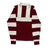 Guess Striped Rugby Shirt - Small Burgundy Cotton