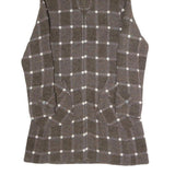 GLOBE HOPE Womens Brown & Grey Outdoor Check Hooded Jacket S Cotton Blend Woven