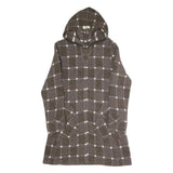GLOBE HOPE Womens Brown & Grey Outdoor Check Hooded Jacket S Cotton Blend Woven