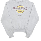 HARD ROCK CAFE Womens Grey Hoodie S Retro Logo Pullover Hooded Sweatshirt