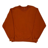 Fruit Of The Loom Sweatshirt - Large Orange Cotton