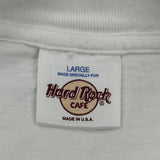 Kingdom Of Rock & Roll Hard Rock Cafe Graphic T-Shirt - Large White Cotton