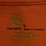 Carhartt T-Shirt - Large Orange Cotton