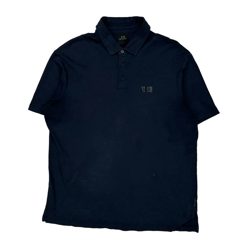 Armani Exchange Polo Shirt - Medium Navy Cotton