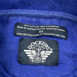 90S Blank Dockers Striped Sweatshirt - XL Blue Cotton Blend