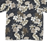CAMPIA Mens Black & Brown Floral Rayon Shirt L Casual Summer Beachwear