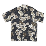 CAMPIA Mens Black & Brown Floral Rayon Shirt L Casual Summer Beachwear