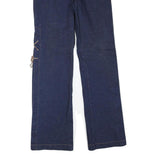 Womens Regular Fit Blue Denim Straight Jeans Cotton Blend W28 L32 Lace-Up Detail