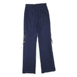 Womens Regular Fit Blue Denim Straight Jeans Cotton Blend W28 L32 Lace-Up Detail