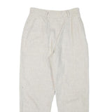 Womens Relaxed Wool Blend Cream Trousers Zip W24 L25 Casual Office Comfort