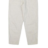 Womens Relaxed Wool Blend Cream Trousers Zip W24 L25 Casual Office Comfort
