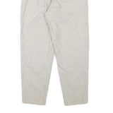 Womens Relaxed Wool Blend Cream Trousers Zip W24 L25 Casual Office Comfort