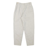 Womens Relaxed Wool Blend Cream Trousers Zip W24 L25 Casual Office Comfort