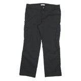 DICKIES Womens Black Regular Fit Straight Leg Trousers W36 L30 Cotton Blend Zip